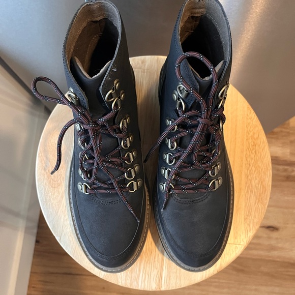 Teva Black Ankle Boots with Brown Accents - Picture 3 of 8